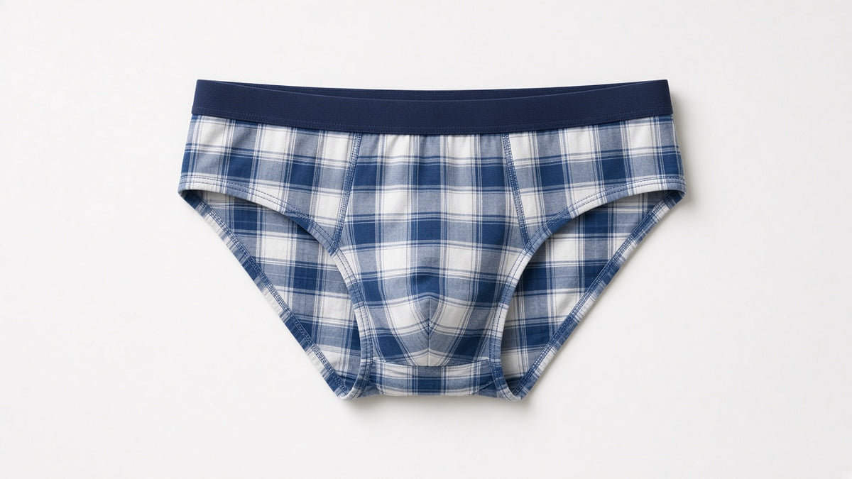 Olaf Benz RED2609 Mini String, blue check flat lay (illustration)